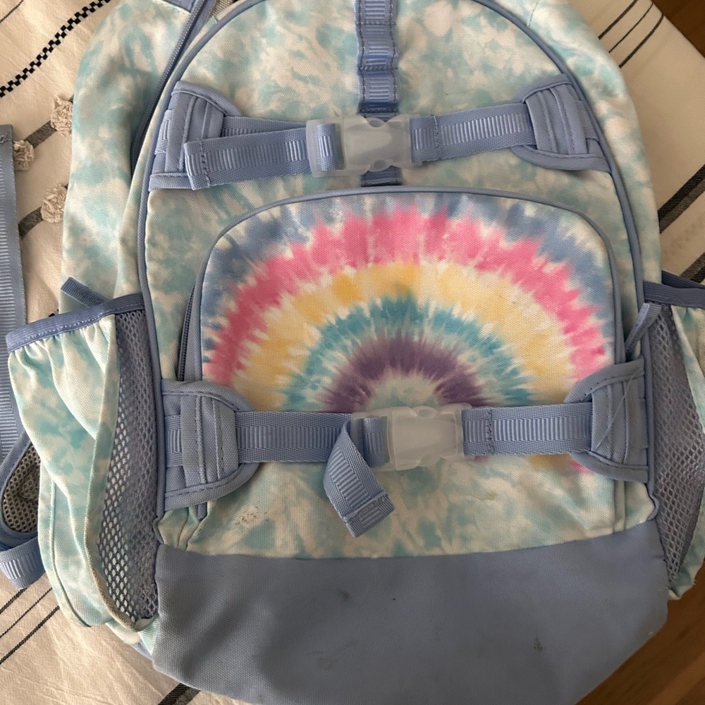 Pottery Barn kids Tie-Dye Backpack with Blue Accents
